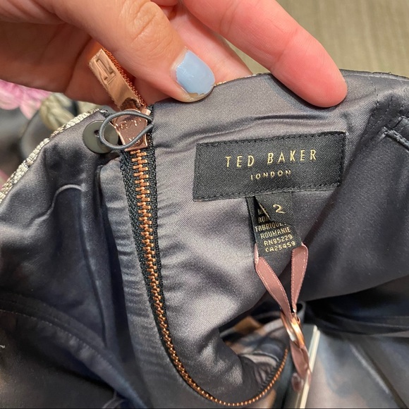 NEW Ted Baker Floral Jacquard Midi Dress - Picture 12 of 16